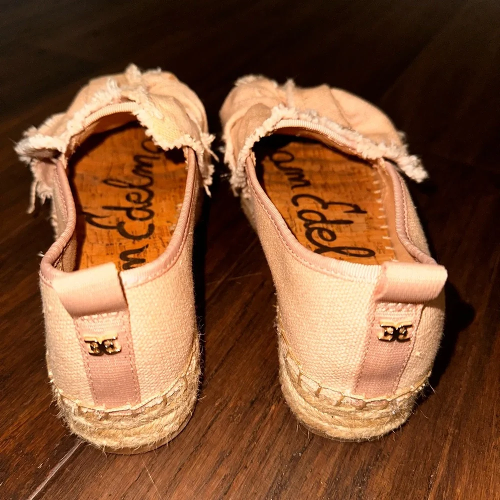 Sam Edelman Cabrera Platform Espadrille Slide On Pink Canvas Size 6.5